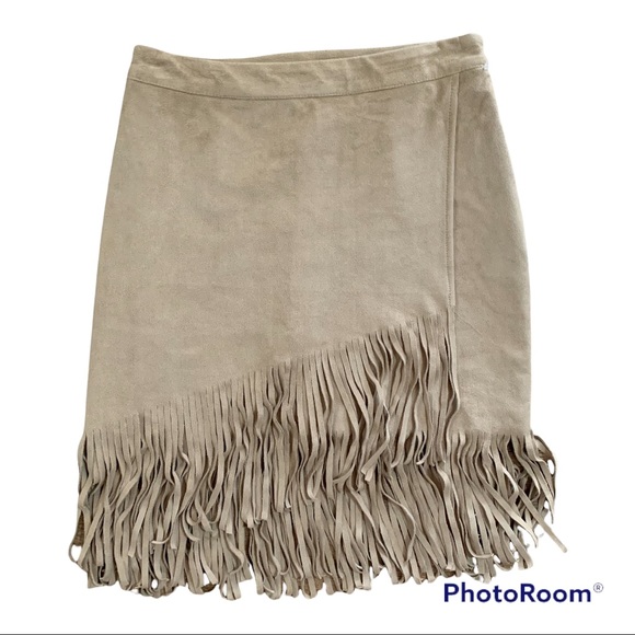 Abercrombie & Fitch Faux Suede Fringe Skirt - Picture 2 of 4